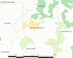 Map commune FR insee code 11215
